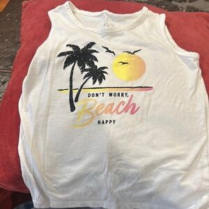 White Beach Graphic Tank Top